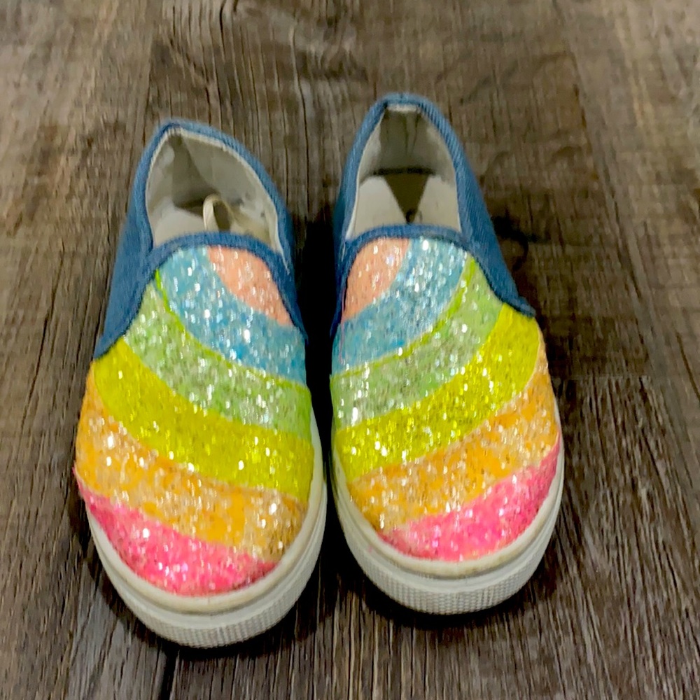 Glittery Rainbow Slip Ons